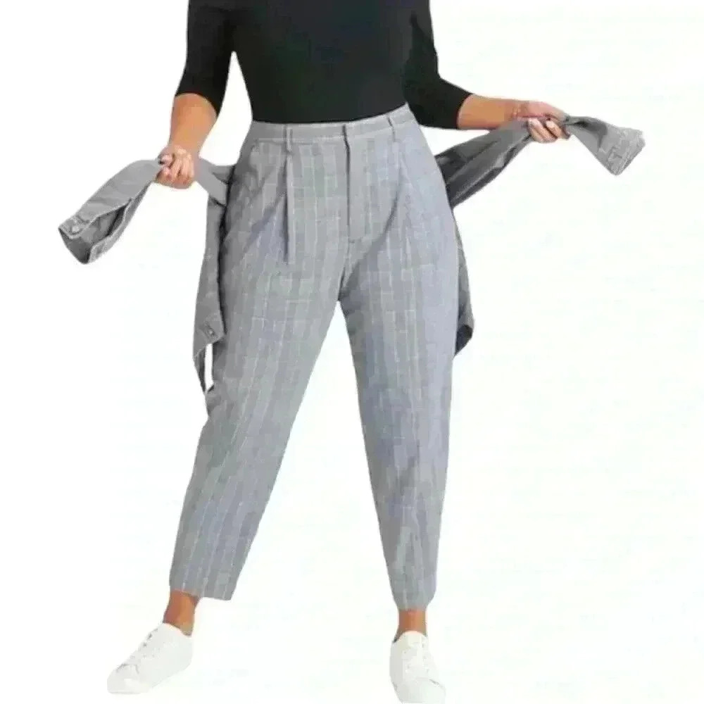 Banana Republic Women’s High Rise Tapered Plaid Pants